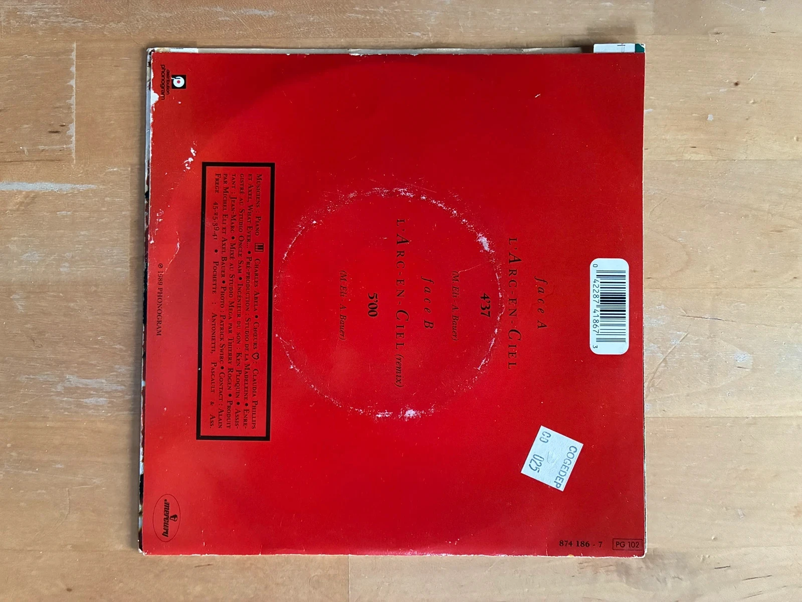 45T vinylschijf Axel Bauer L’arc-en-ciel. – photo 2